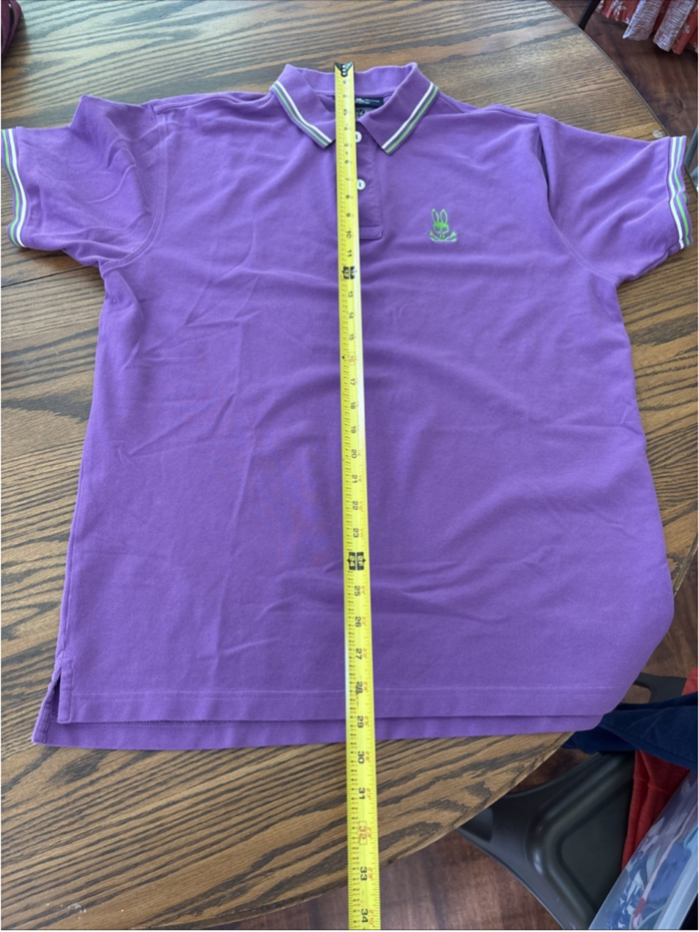Psycho Bunny Mens pima Cotton Short Sleeve Polo Shirt Purple Size 7 - Picture 7 of 9